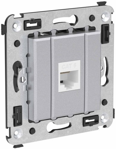 Розетка компьютерная без рамки DKC Avanti 1-м. RJ45 6е закаленная сталь картинка